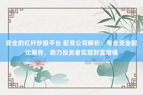 安全的杠杆炒股平台 配资公司解析：专业资金配比服务，助力投资者实现财富增值