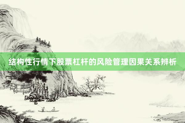 结构性行情下股票杠杆的风险管理因果关系辨析